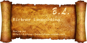 Birkner Leopoldina névjegykártya